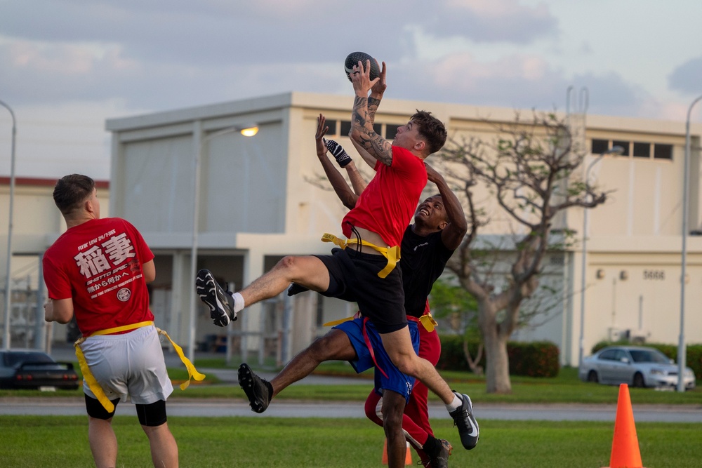 1st Maw Marines play annual Turkey Bowl game