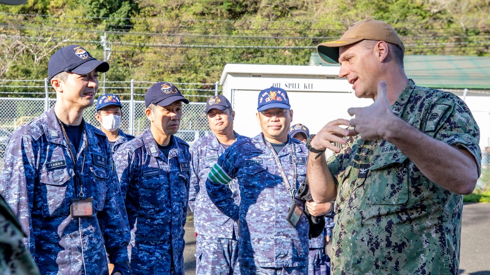 USS Emory S. Land Host Japan Maritime Self-Defense Force Sailors During Tour