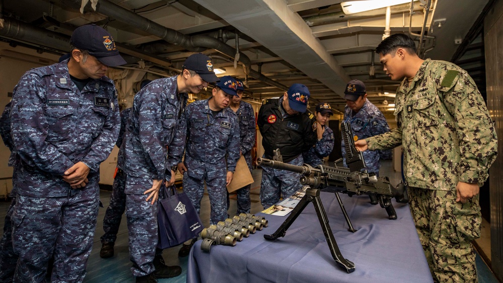 USS Emory S. Land Host Japan Maritime Self-Defense Force Sailors During Tour