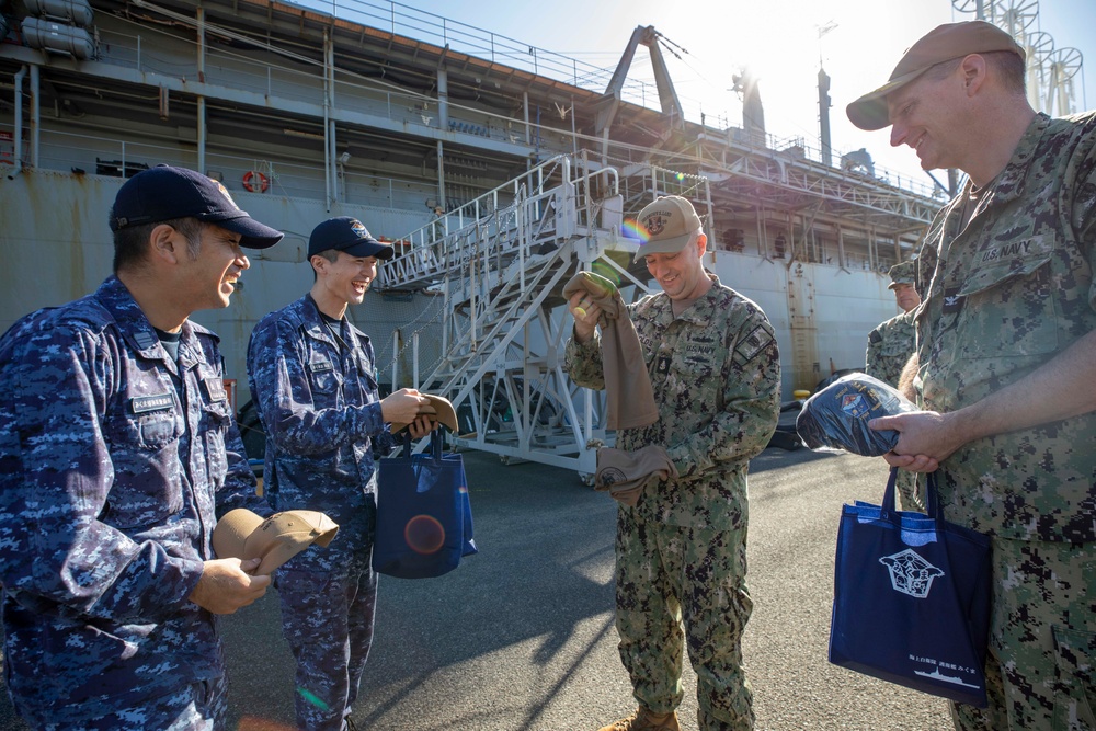 USS Emory S. Land Host Japan Maritime Self-Defense Force Sailors During Tour