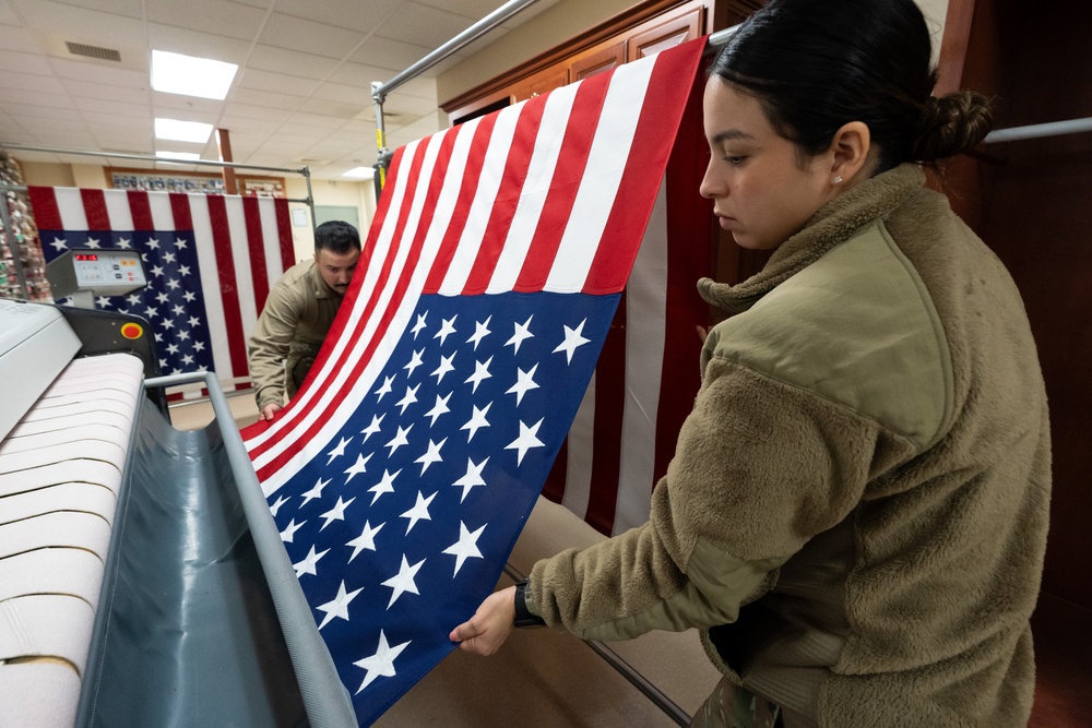 AFMAO ensure American flags are pressed and wrinkle-free