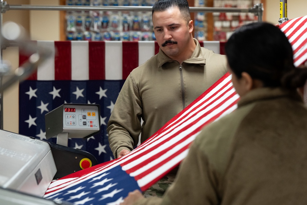 AFMAO ensure American flags are pressed and wrinkle-free