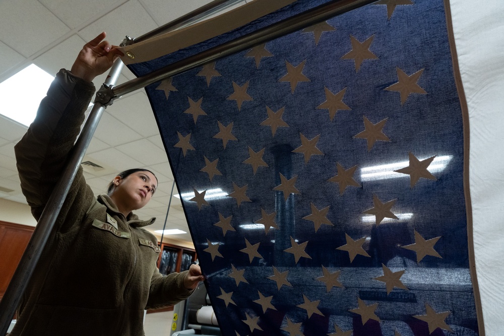 AFMAO ensure American flags are pressed and wrinkle-free