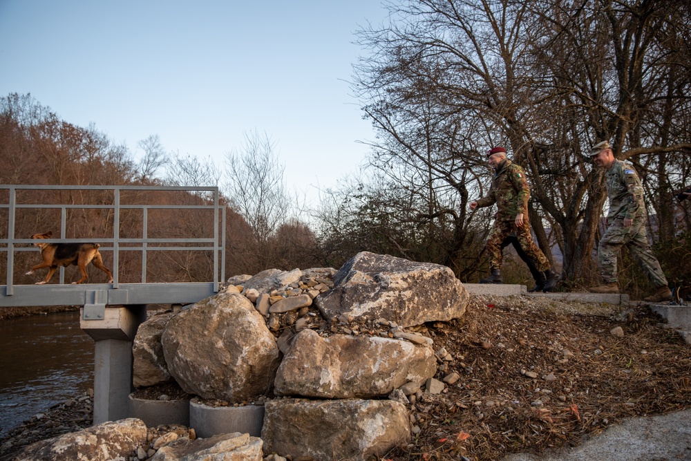 KFOR RC-E, JLSG, complete footbridge construction, symbolizing unity for the community of Zubin Potok