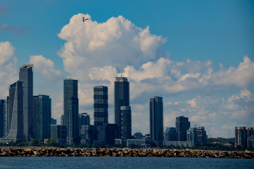 F-22 Raptor Aerial Demonstration Team performs at the 75th Toronto International Airshow