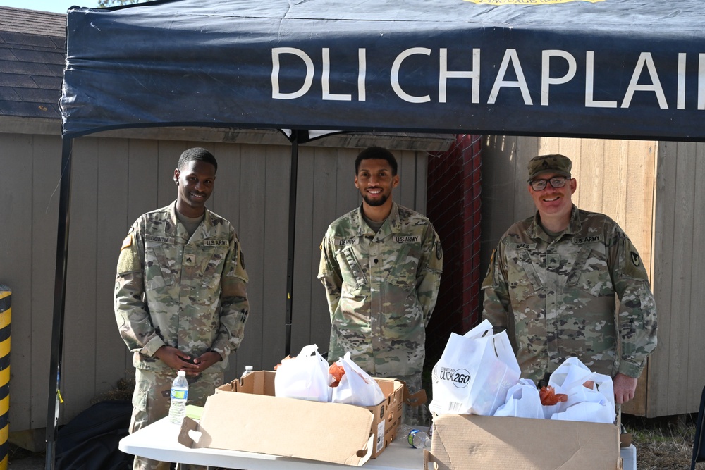 Presidio of Monterey religious support office gifts 100 Thanksgiving meal baskets