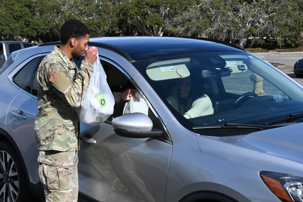 Presidio of Monterey religious support office gifts 100 Thanksgiving meal baskets