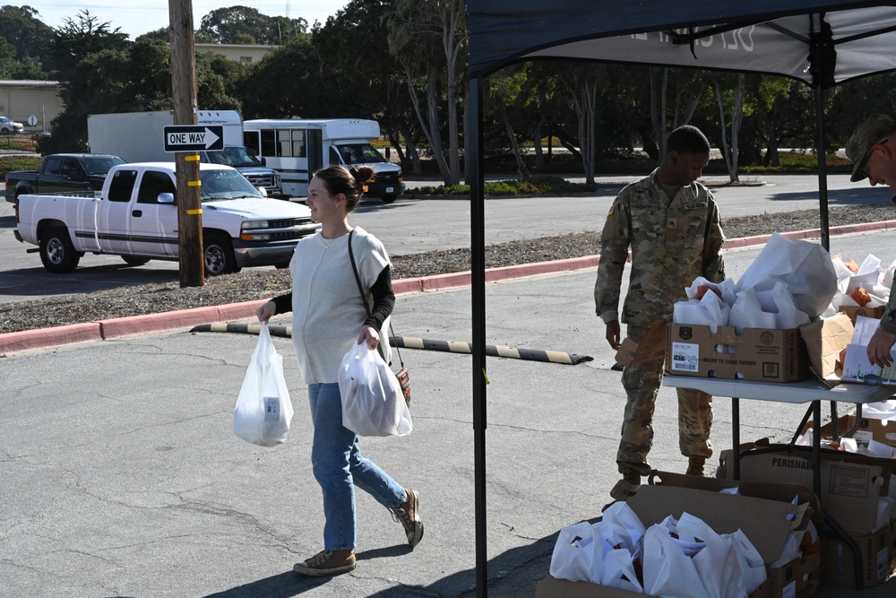 Presidio of Monterey religious support office gifts 100 Thanksgiving meal baskets