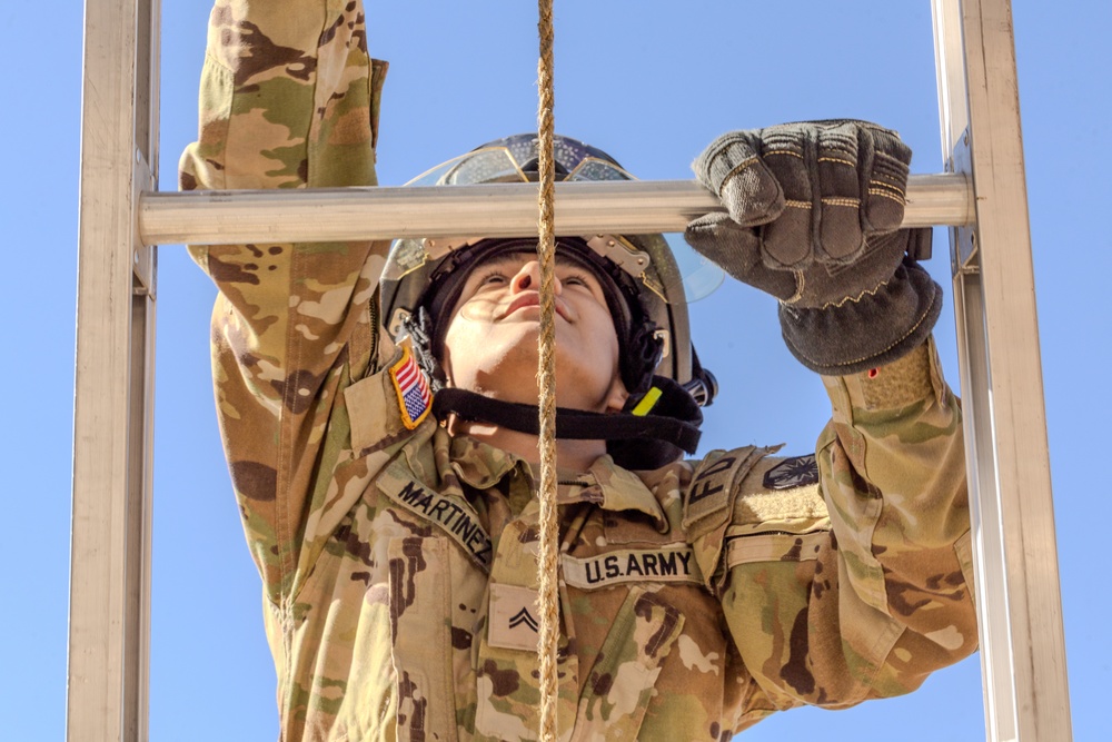 U.S. Army firefighter demonstrates lethality and efficiency