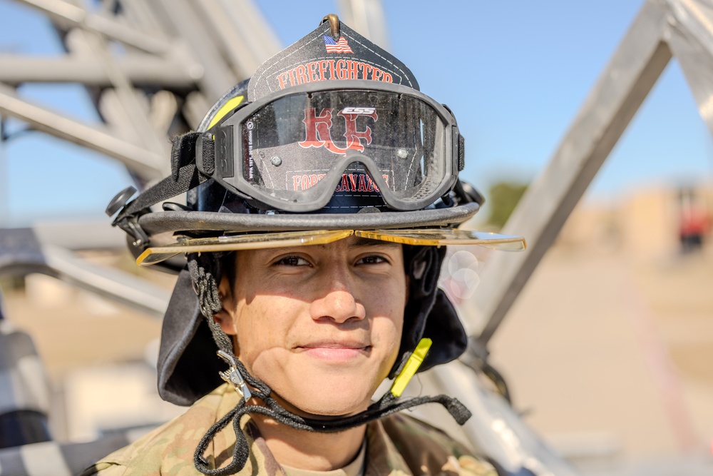 U.S. Army firefighter demonstrates lethality and efficiency