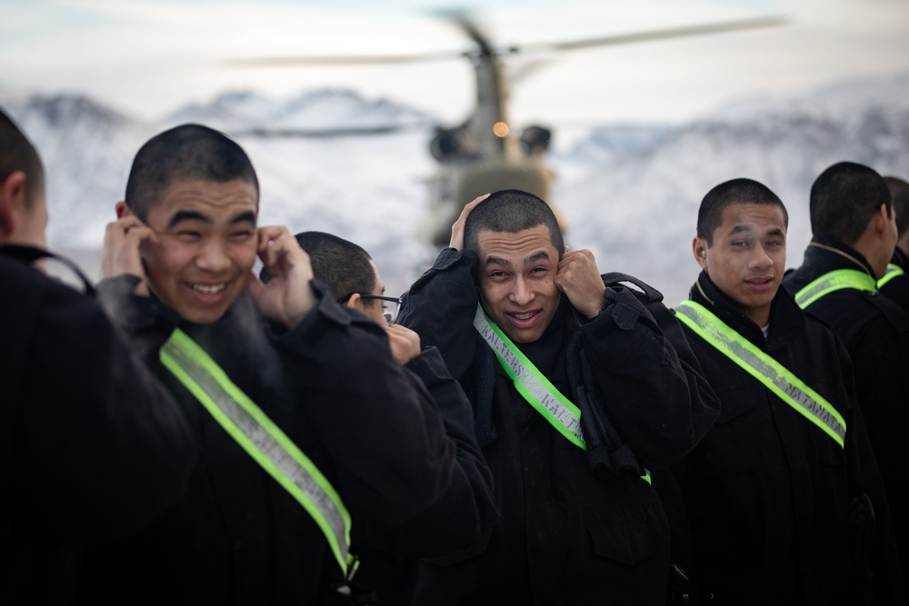 Alaska Military Youth Academy cadets fly with the Alaska Army National Guard