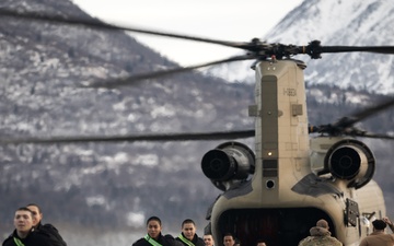 Alaska Military Youth Academy cadets fly with the Alaska Army National Guard