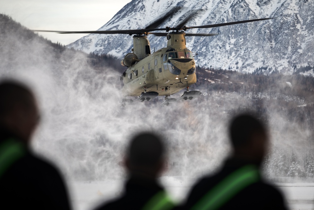 Alaska Military Youth Academy cadets fly with the Alaska Army National Guard