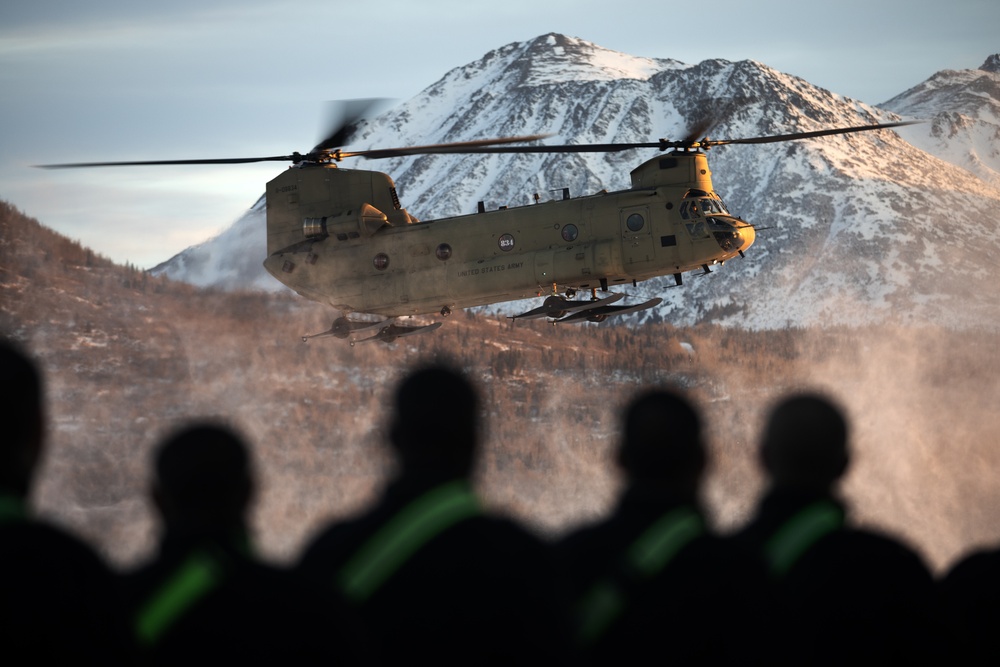 Alaska Military Youth Academy cadets fly with the Alaska Army National Guard