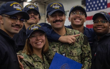 USS Ronald Reagan (CVN 76) frocks newly appointed petty officers