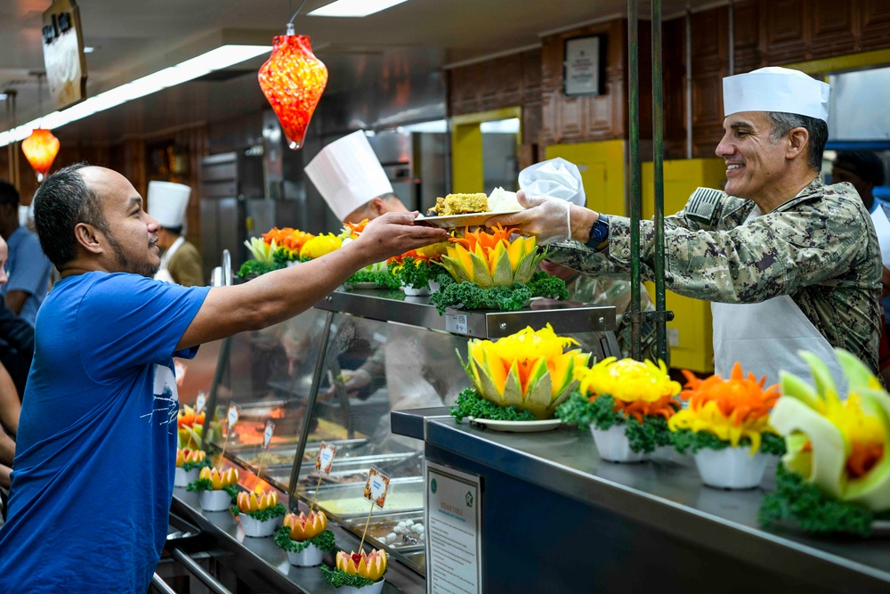 Rear Admiral Sardiello Serves Thanksgiving Day Meal At Naval Station Guantanamo Bay