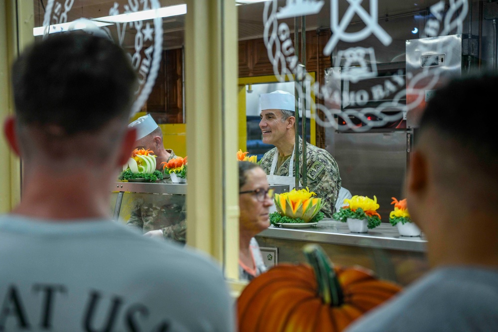 Rear Admiral Sardiello Serves Thanksgiving Day Meal At Naval Station Guantanamo Bay