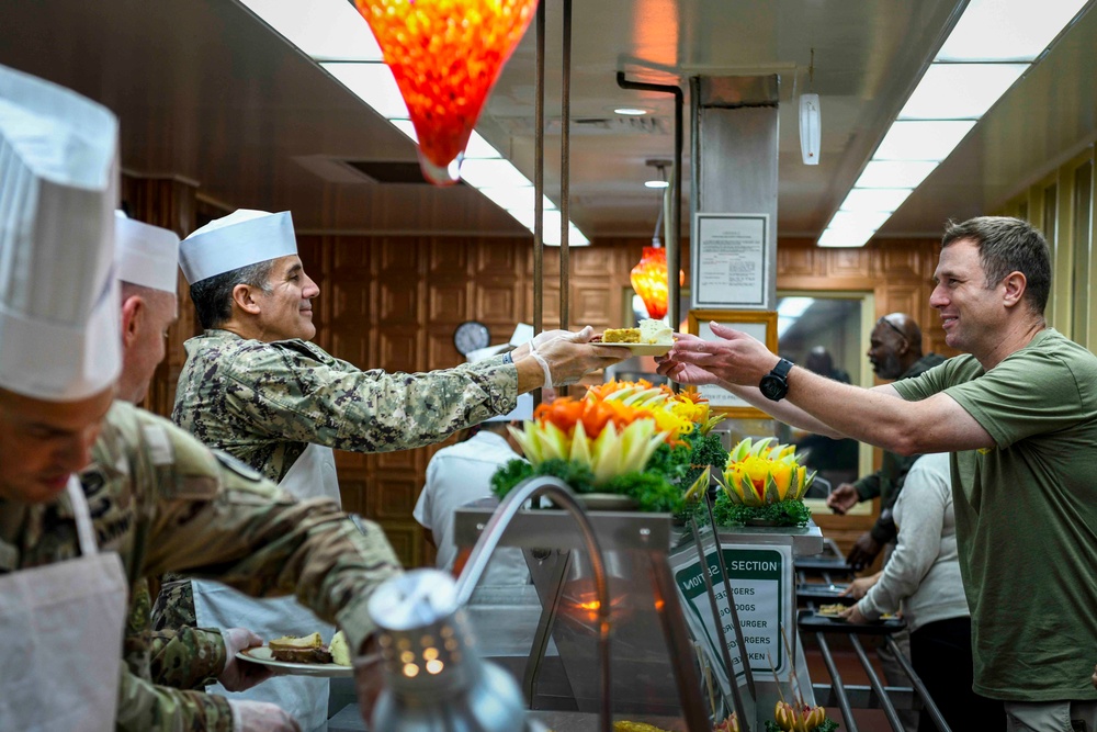 Rear Admiral Sardiello Serves Thanksgiving Day Meal At Naval Station Guantanamo Bay