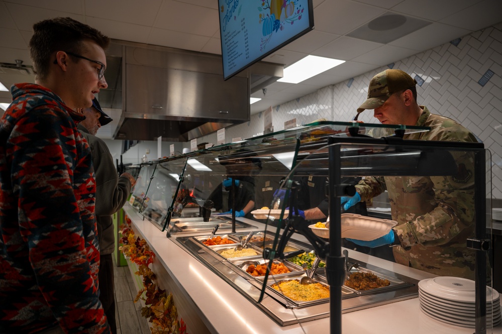 Nellis AFB leadership serve Thanksgiving meals at Crosswinds Dining Facility