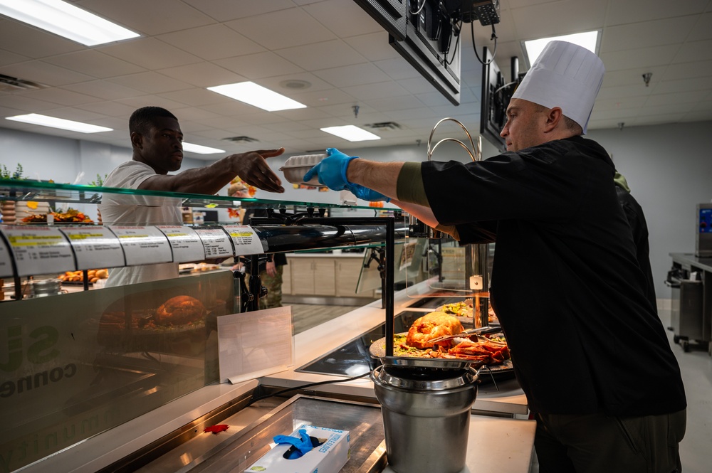 Nellis AFB leadership serve Thanksgiving meals at Crosswinds Dining Facility