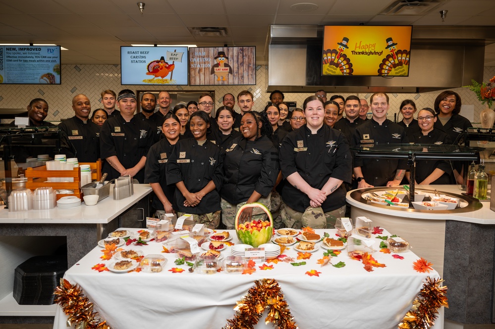 Nellis AFB leadership serve Thanksgiving meals at Crosswinds Dining Facility