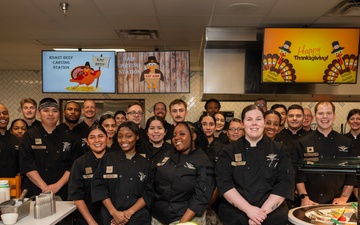 Nellis AFB leadership serve Thanksgiving meals at Crosswinds Dining Facility