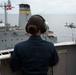 Abraham Lincoln conducts a replenishment-at-sea with USNS Rappahannock