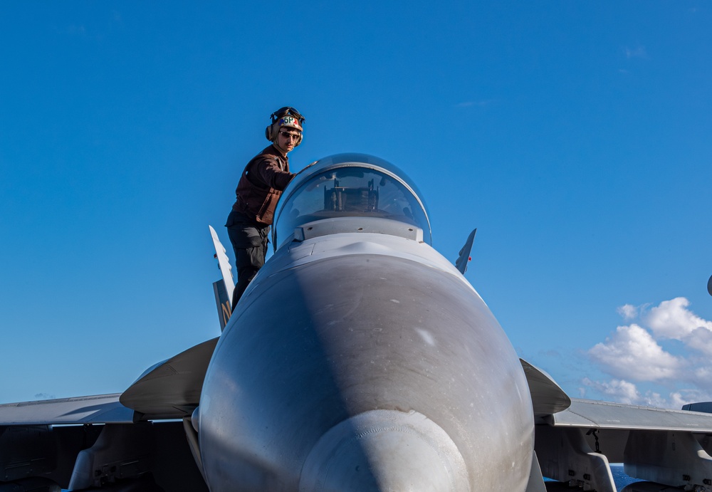 Routine Maintenance is Conducted Aboard the Flight Deck of USS Carl Vinson (CVN 70)