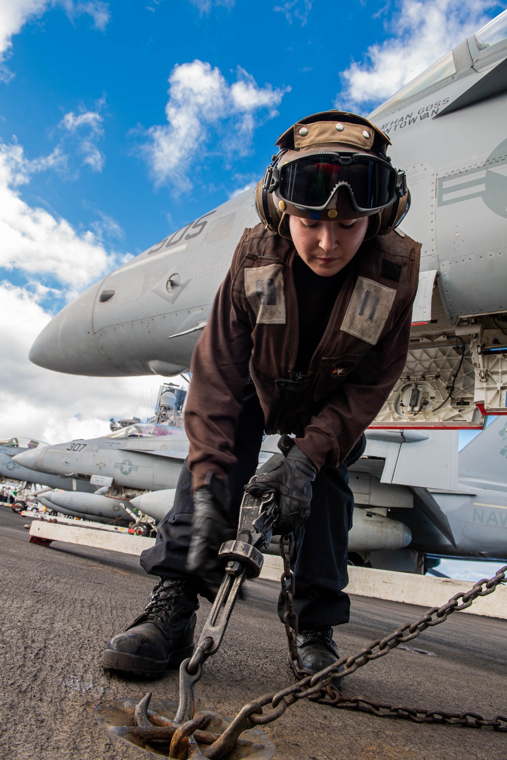 Routine Maintenance is Conducted Aboard the Flight Deck of USS Carl Vinson (CVN 70)