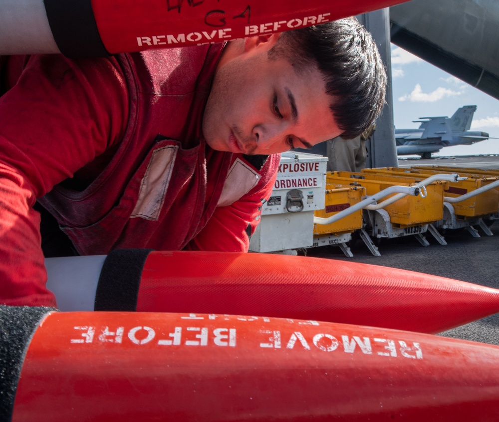 Routine Maintenance is Conducted Aboard the Flight Deck of USS Carl Vinson (CVN 70)