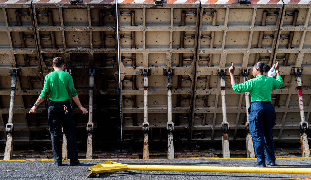 Routine Maintenance is Conducted Aboard the Flight Deck of USS Carl Vinson (CVN 70)