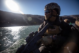 Italian Soldiers conduct waterway patrols in Kosovo