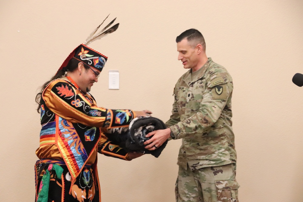 Storyteller with Red Cliff Band of Lake Superior Chippewa highlights Fort McCoy’s 2024 Native American Heritage Month observance