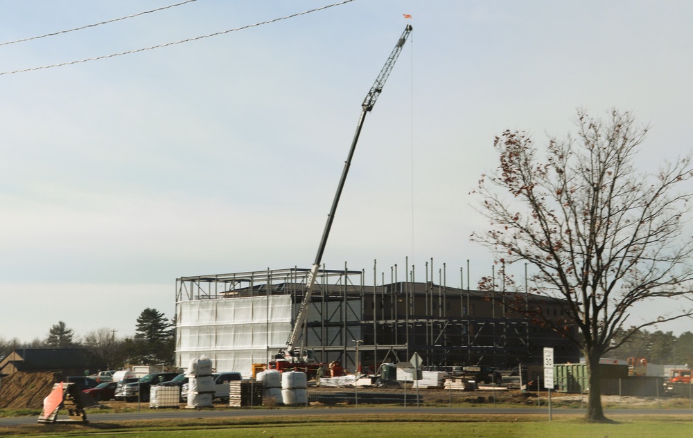 November 2024 construction operations for Fort McCoy East Barracks Project