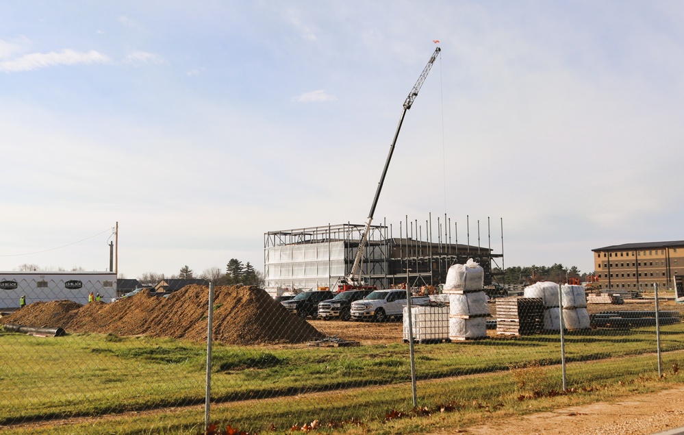 November 2024 construction operations for Fort McCoy East Barracks Project