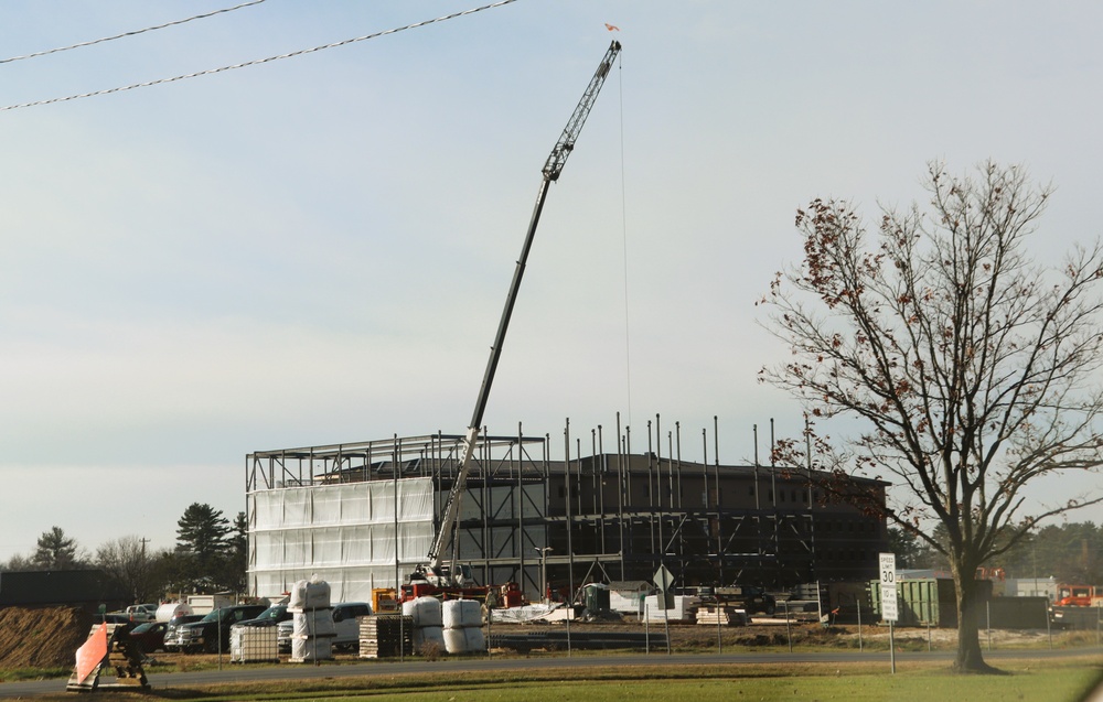 November 2024 construction operations for Fort McCoy East Barracks Project