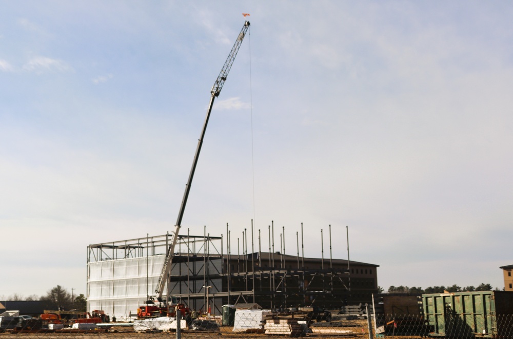 November 2024 construction operations for Fort McCoy East Barracks Project