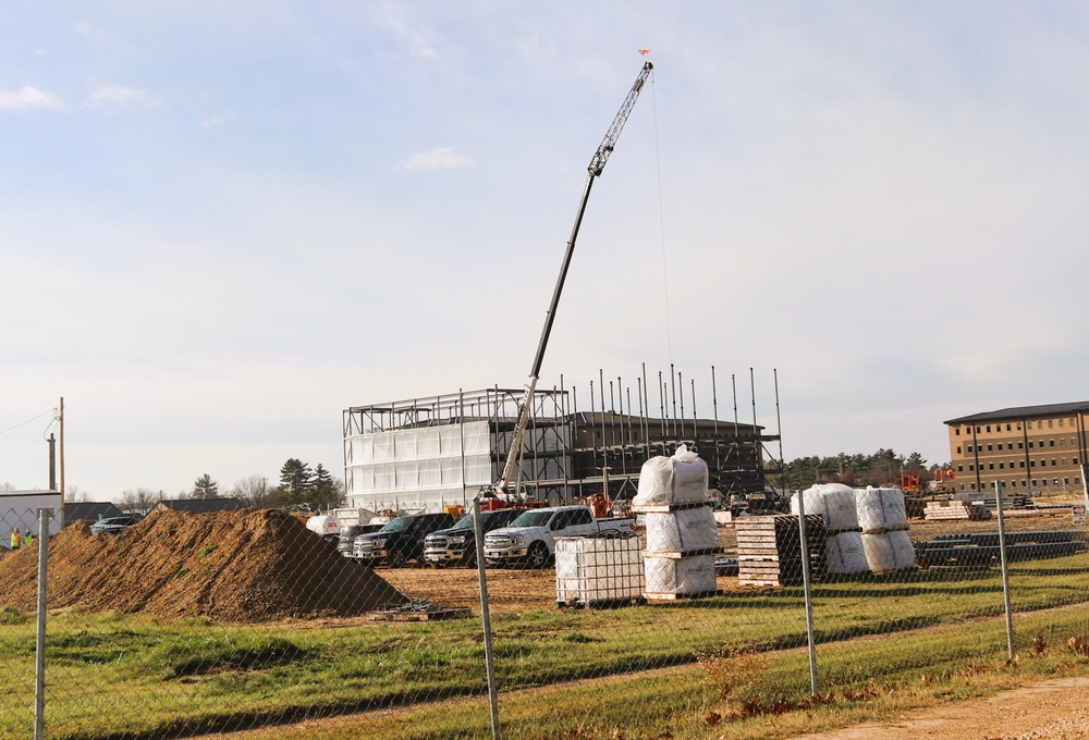 November 2024 construction operations for Fort McCoy East Barracks Project