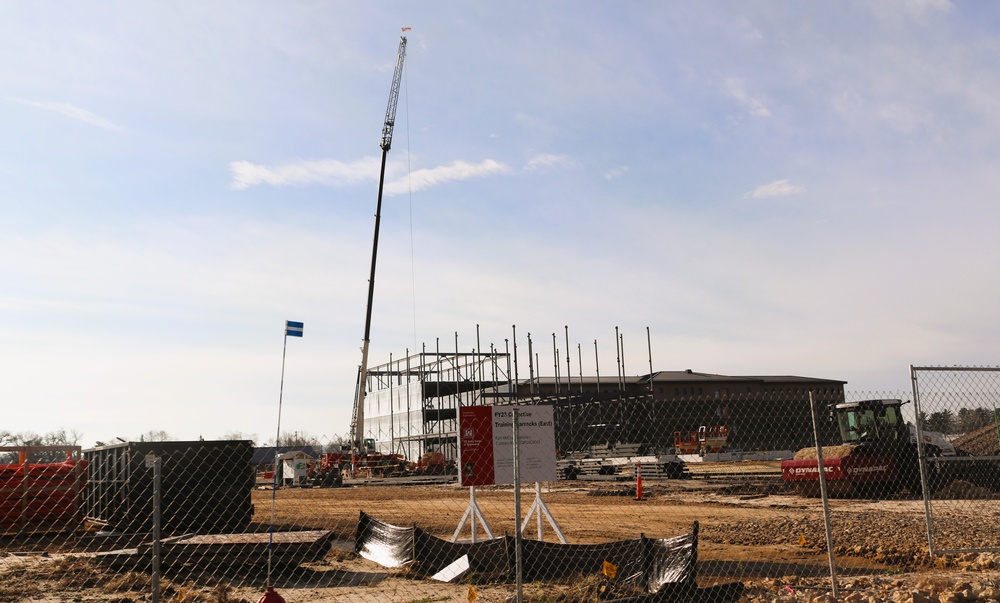 November 2024 construction operations for Fort McCoy East Barracks Project