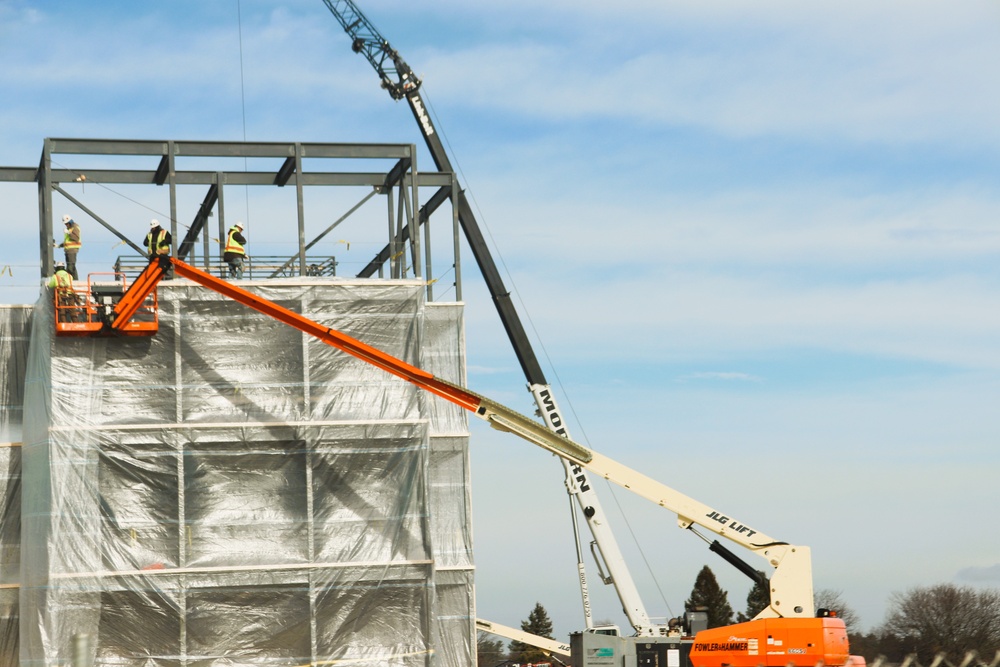 November 2024 construction operations for Fort McCoy East Barracks Project