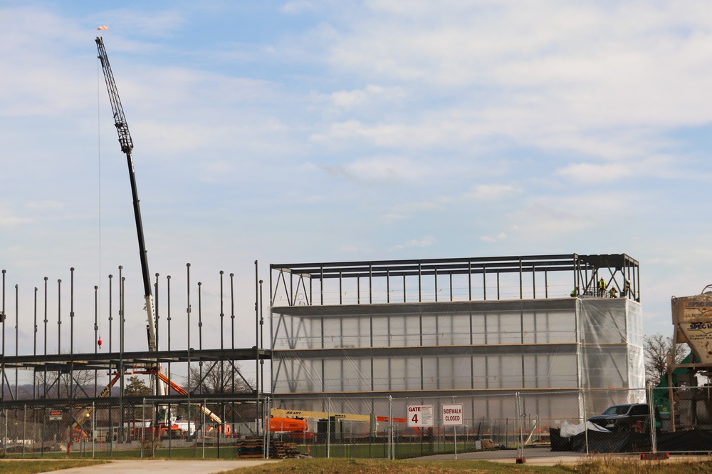 November 2024 construction operations for Fort McCoy East Barracks Project