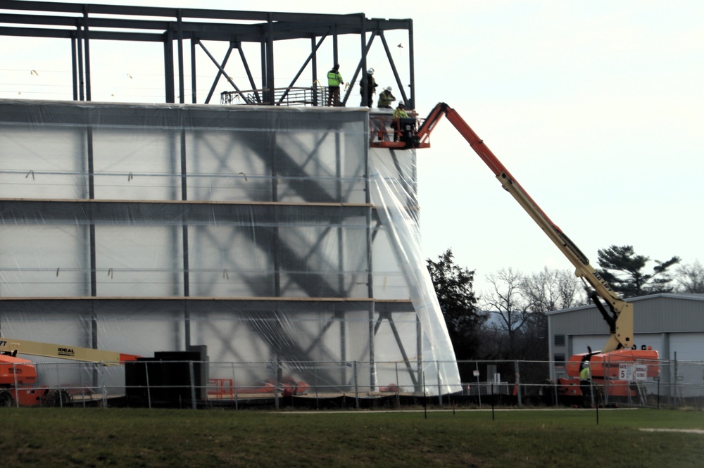 November 2024 construction operations for Fort McCoy East Barracks Project