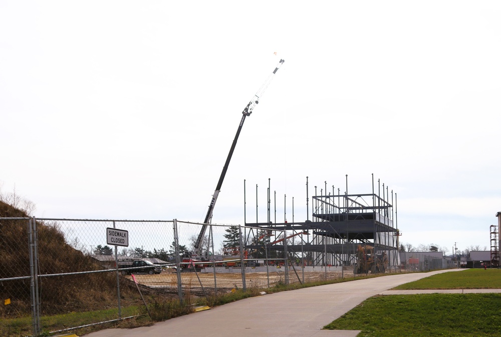 November 2024 construction operations for Fort McCoy East Barracks Project