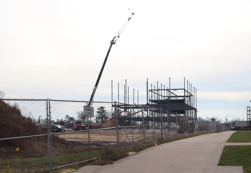 November 2024 construction operations for Fort McCoy East Barracks Project