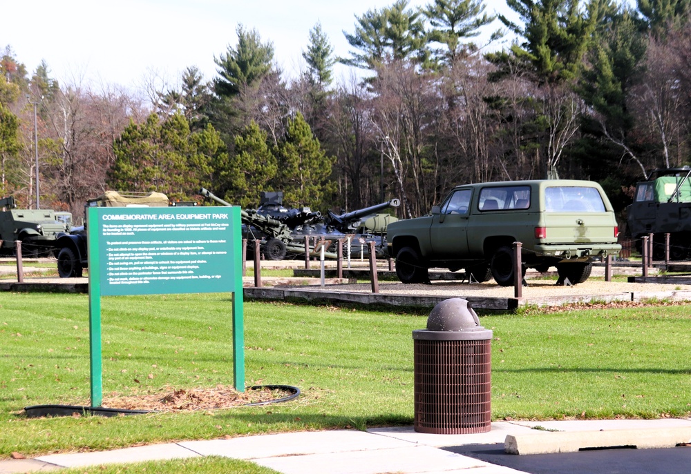 November 2024 views of Equipment Park in Fort McCoy's Commemorative Area