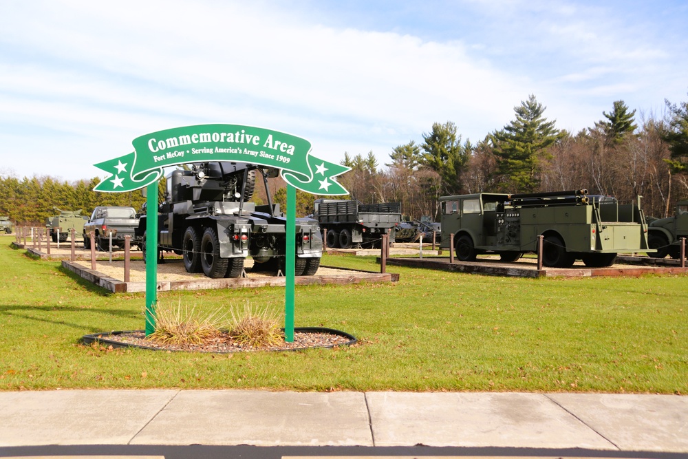 November 2024 views of Equipment Park in Fort McCoy's Commemorative Area