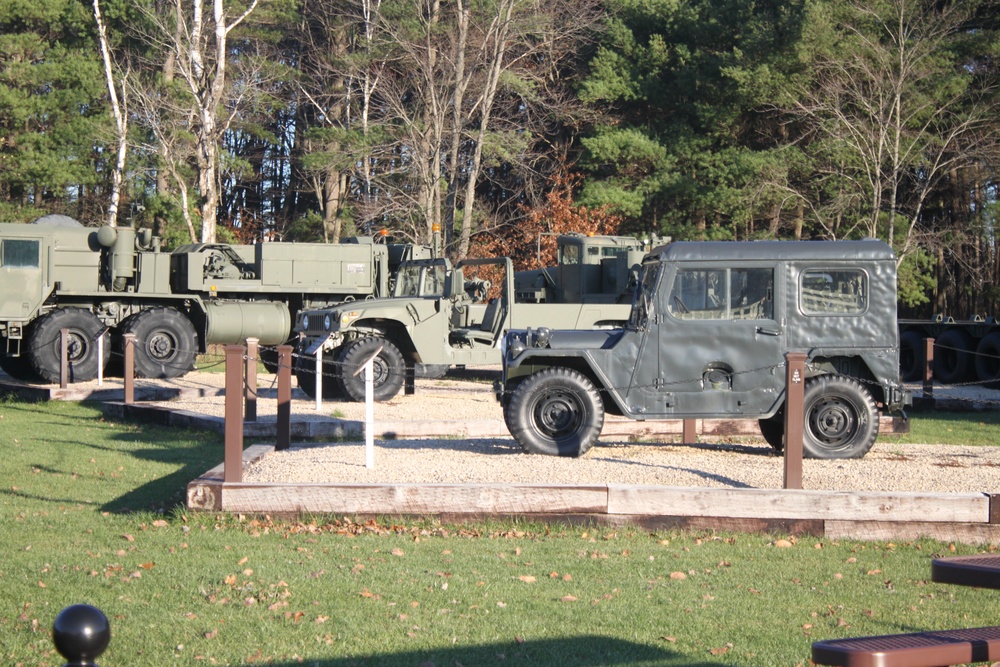 November 2024 views of Equipment Park in Fort McCoy's Commemorative Area