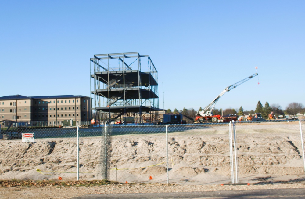 November 2024 construction operations for Fort McCoy East Barracks Project