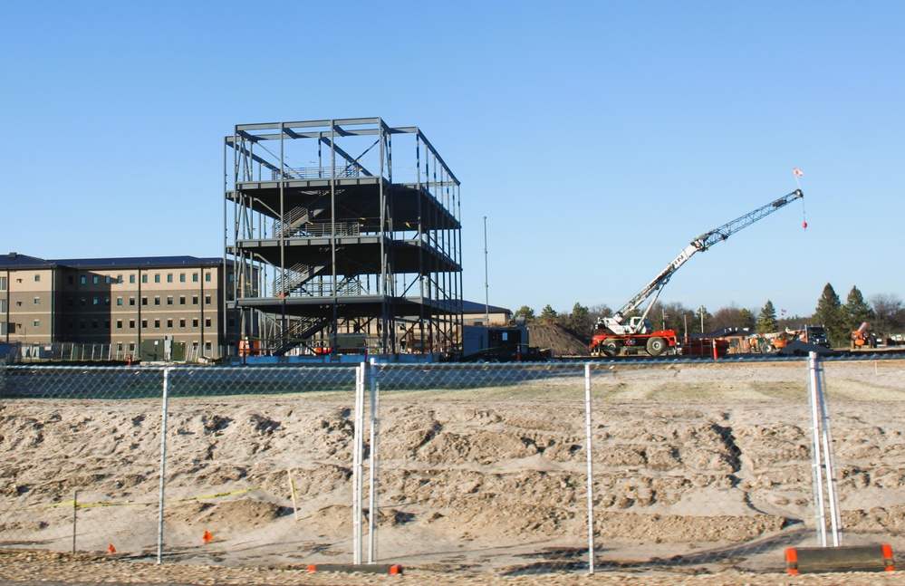 November 2024 construction operations for Fort McCoy East Barracks Project