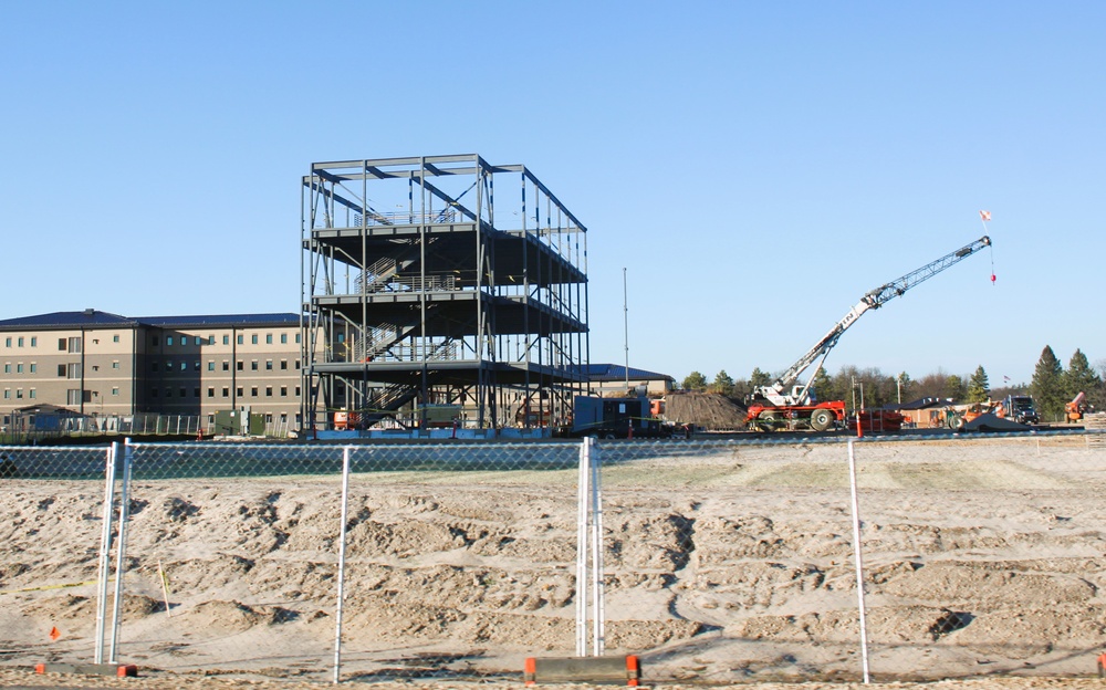 November 2024 construction operations for Fort McCoy East Barracks Project